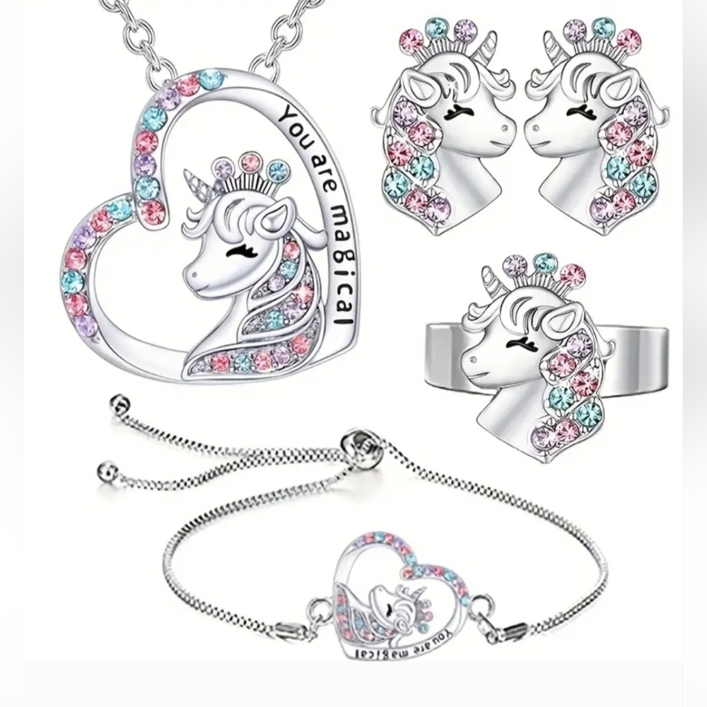 4 PC's Unicorn jewelry set